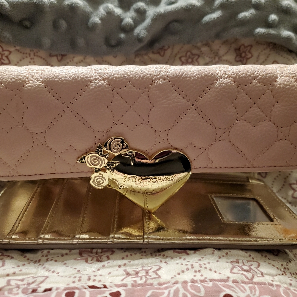 Betsey Johnson Quilted pink/gray Wallet